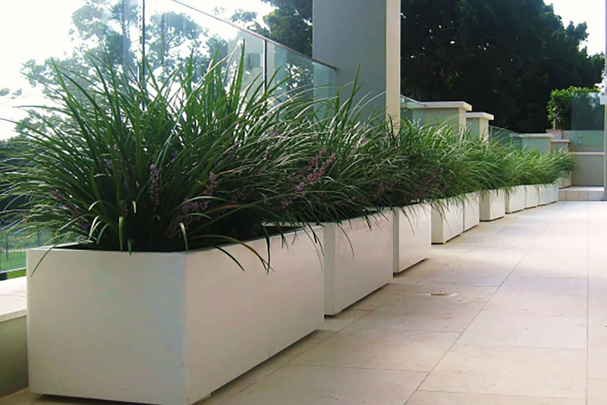 Large aluminium garden planters