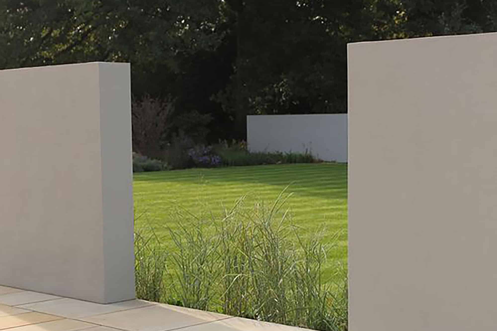Large polymer off white garden wall